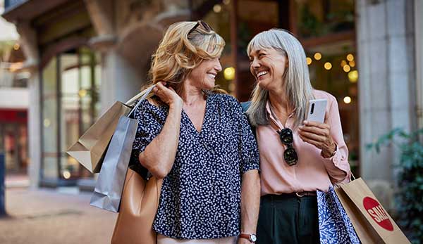 Two women happy after hormone replacement therapy